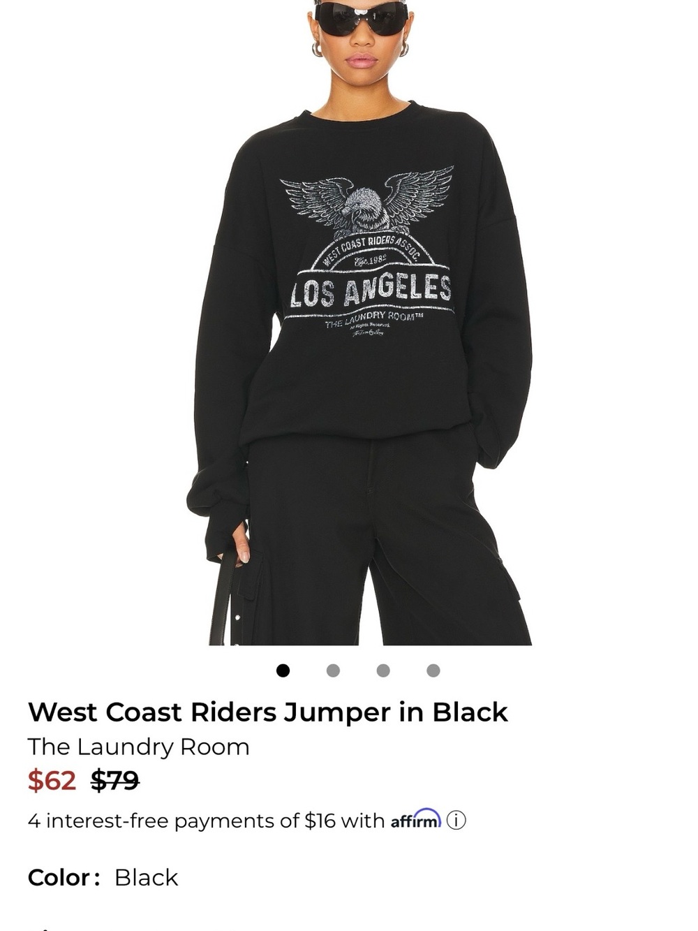 The Laundry Room Black Los Angeles Winged Skull Sweatshirt